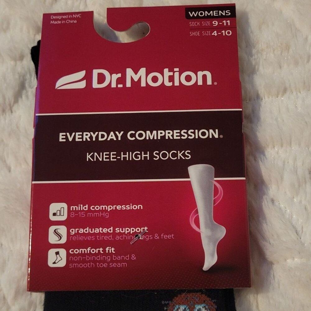 Dr Motion Cats In Glasses Mild Compression Knee Socks Size 9-11 Shoe 4-10 New - Picture 7 of 10